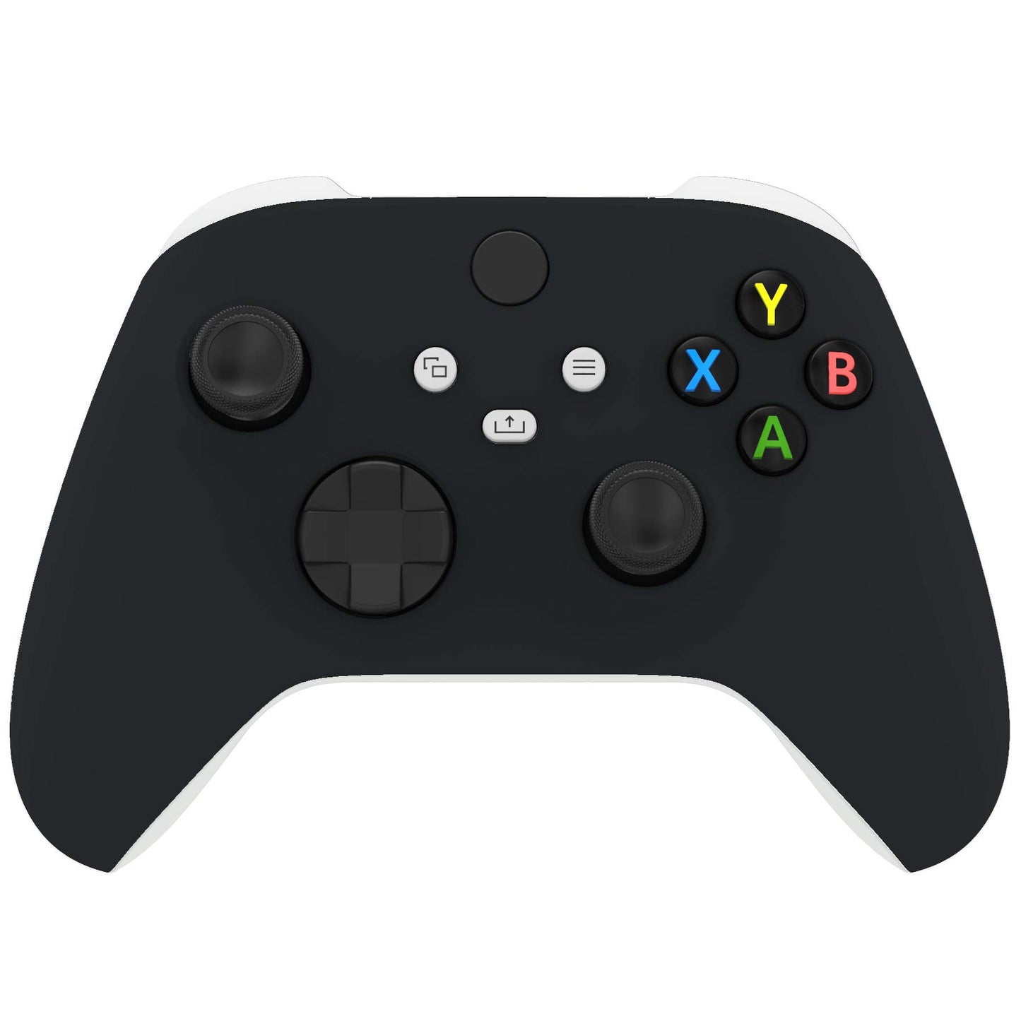eXtremeRate Black Replacement Shell for Xbox Series X & S Controller - Personalized Upgrade - Soft Touch Grip Custom Cover Case Faceplate for Xbox Core Controller [Controller NOT Included]