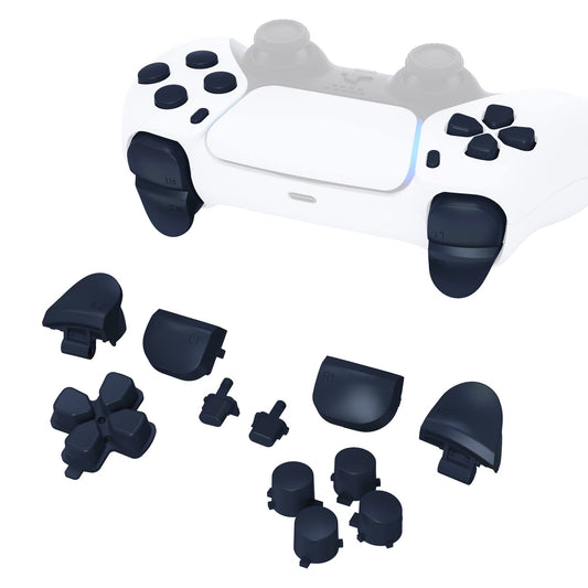 eXtremeRate Replacement D-pad R1 L1 R2 L2 Triggers Share Options Face Buttons, Midnight Blue Full Set Buttons Compatible with ps5 Controller BDM-010 & BDM-020