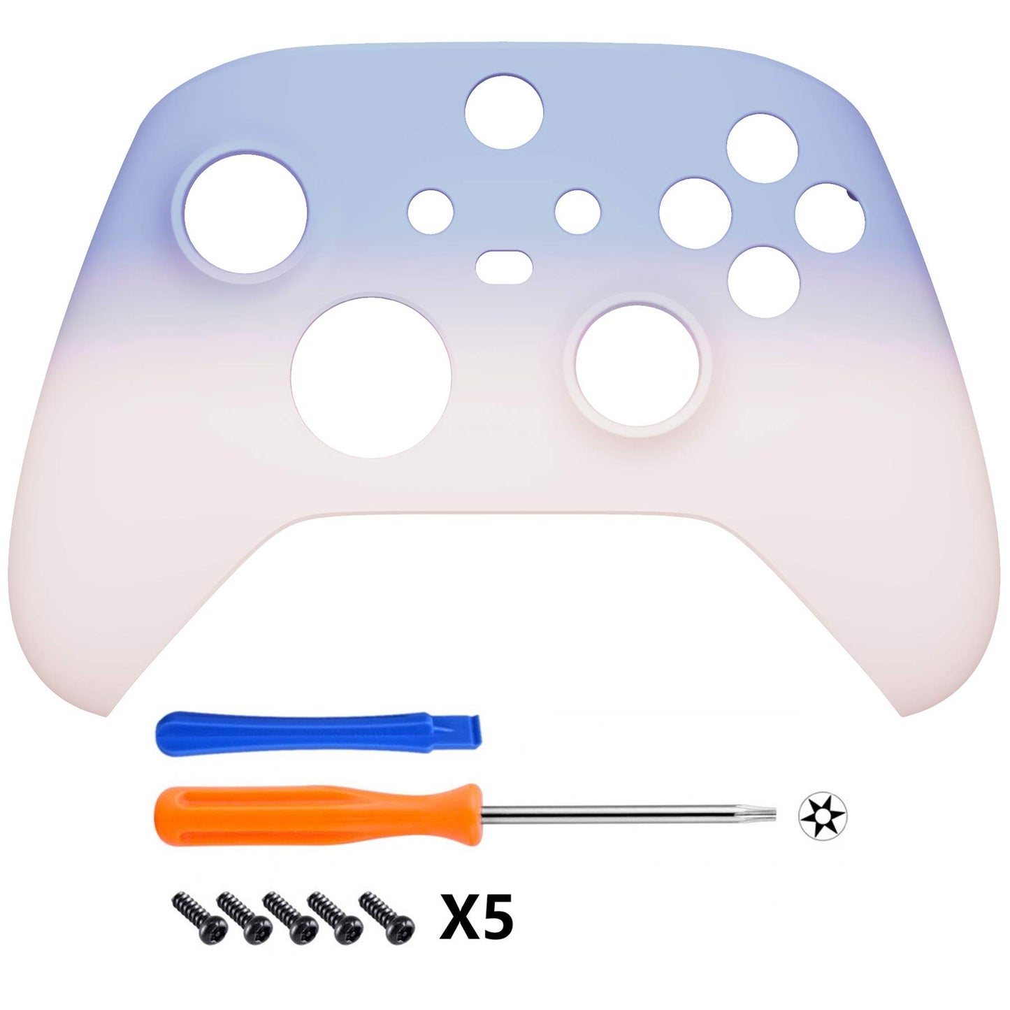 eXtremeRate Replacement Shell for Xbox Series X & S Controller - Personalized Upgrade - Gradient Pink Violet Custom Case Faceplate Cover for Xbox Core Wireless Controller [Controller NOT Included]