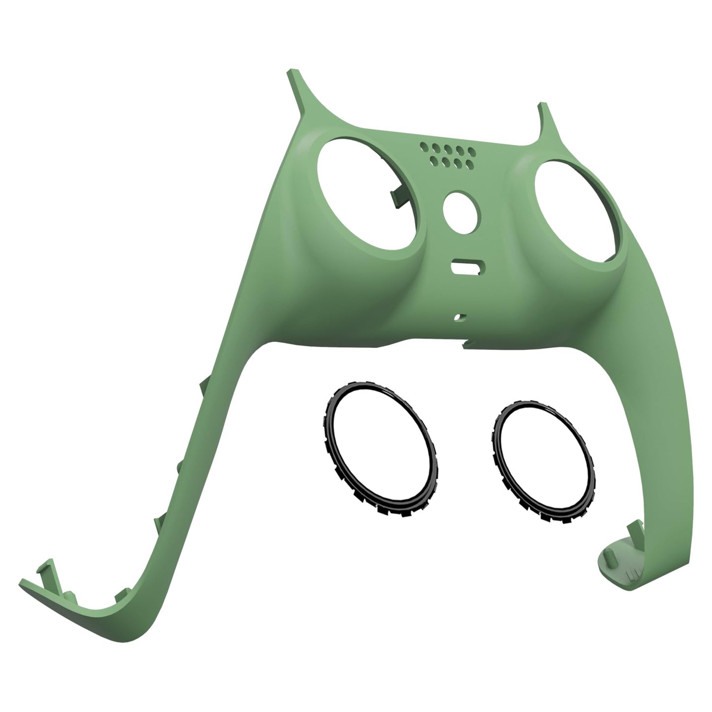 eXtremeRate Matcha Green Decorative Trim Shell Compatible with p s 5 Controller, DIY Replacement Clip Shell, Custom Plates Cover Compatible with p s 5 Controller with Accent Rings