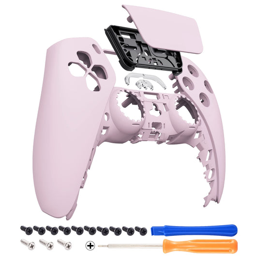 eXtremeRate Cherry Blossoms Pink Touchpad Front Top Shell Compatible with ps5 Controller BDM-010 020 030 040 050, DIY Replacement Shell Custom Touch Pad Cover Compatible with ps5 Controller