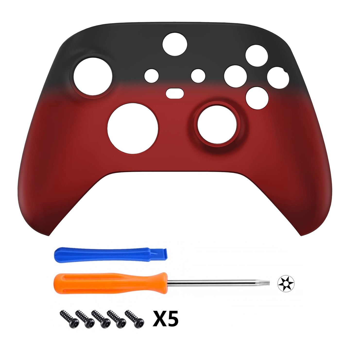 eXtremeRate Replacement Shell for Xbox Series X & S Controller - Personalized Upgrade - Shadow Red Soft Touch Grip Custom Cover Case Faceplate for Xbox Core Controller [Controller NOT Included]
