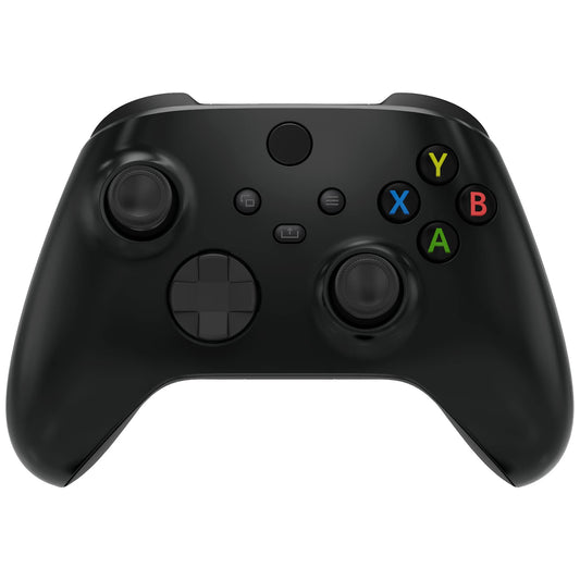 eXtremeRate Replacement Faceplate for Xbox Series X & S - Personalize Your Control - Solid Black Custom Front Housing Shell for Xbox Core Wireless Controller [NOT Included]