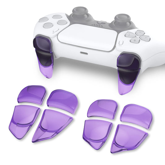 PlayVital Blade 2 Pairs Shoulder Buttons Extension Triggers for ps5 Controller, Game Improvement Adjusters for PS Portal Remote Player, Bumper Trigger Extenders for ps5 Edge - Clear Atomic Purple