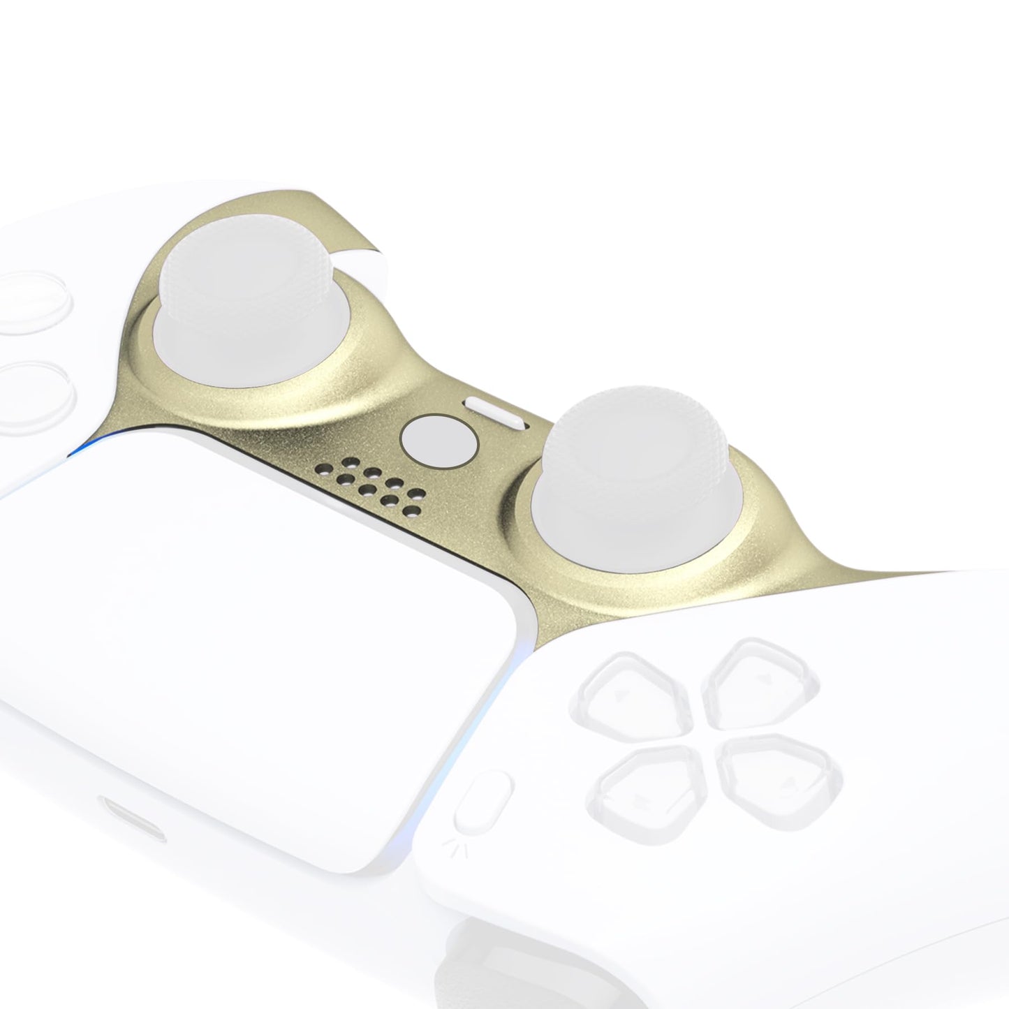 eXtremeRate Metallic Champagne Gold Decorative Trim Shell Compatible with p s 5 Controller, DIY Replacement Clip Shell, Custom Plates Cover Compatible with p s 5 Controller with Accent Rings