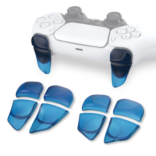 PlayVital Blade 2 Pairs Shoulder Buttons Extension Triggers for ps5 Controller, Game Improvement Adjusters for PS Portal Remote Player, Bumper Trigger Extenders for ps5 Edge Controller - Clear Blue