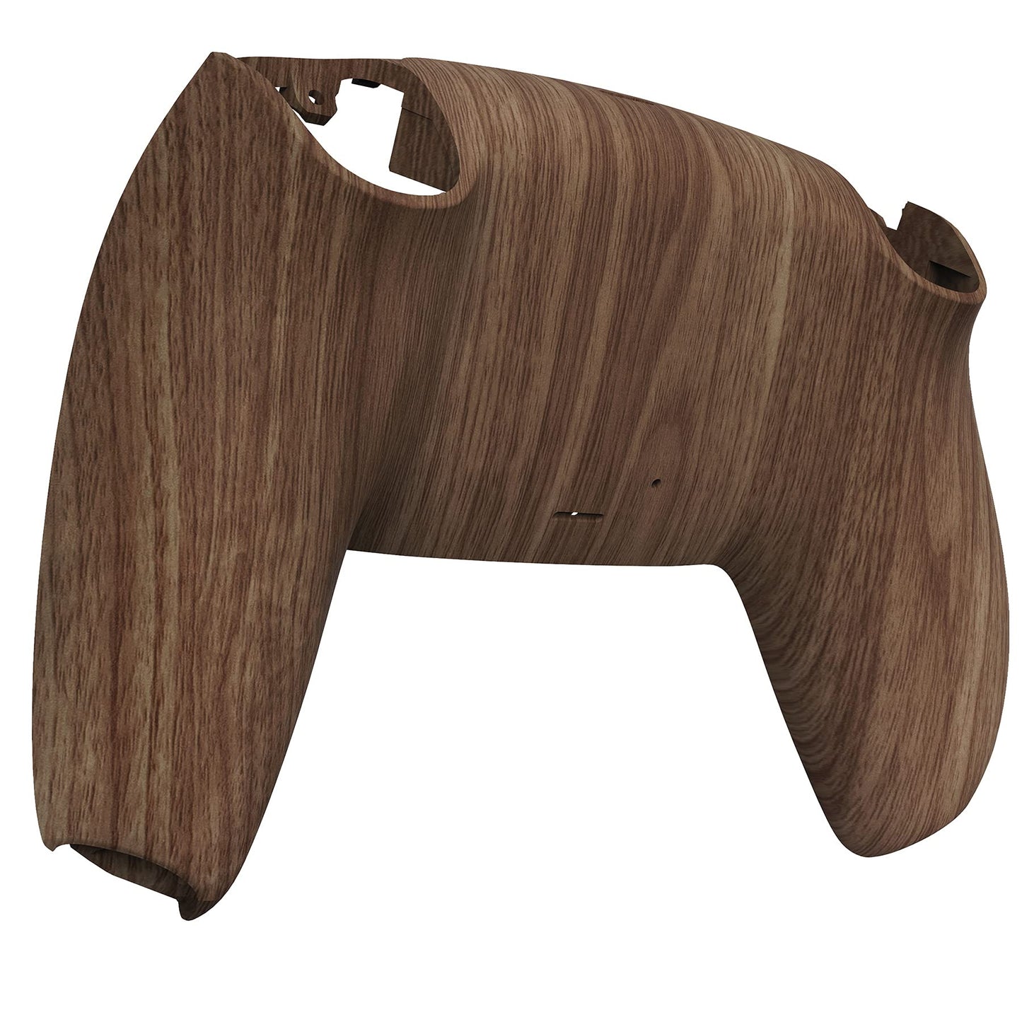 eXtremeRate Wood Grain Patterned Soft Touch Custom Back Plate Bottom Shell Compatible with ps5 Controller, Replacement Back Shell Cover Compatible with ps5 Controller