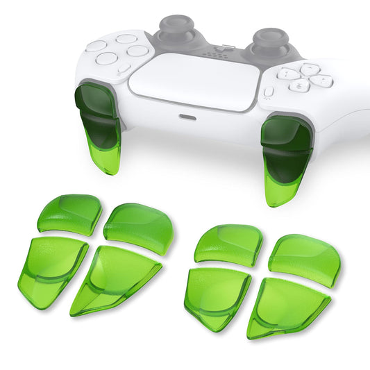 PlayVital Blade 2 Pairs Shoulder Buttons Extension Triggers for ps5 Controller, Game Improvement Adjusters for PS Portal Remote Player, Bumper Trigger Extenders for ps5 Edge Controller - Clear Green