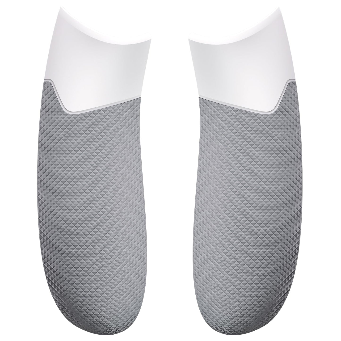 eXtremeRate White & Gray Performance Rubberized Grips Replacement Back Panels for Xbox Series X/S Controller, Non-Slip Diamond Texture Side Rails Handles for Xbox Core - Controller NOT Included