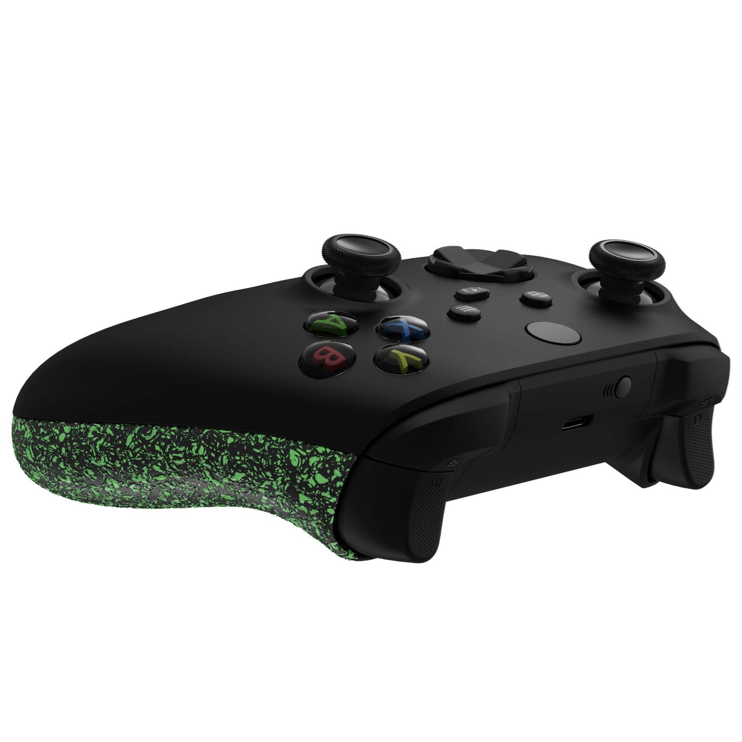 eXtremeRate Grip Cover for Xbox Series X & S Controller, Textured Green Non-Slip Back Panels Accessories, Replacement Side Rails Shell for Xbox Wireless Controller - Controller Not Included