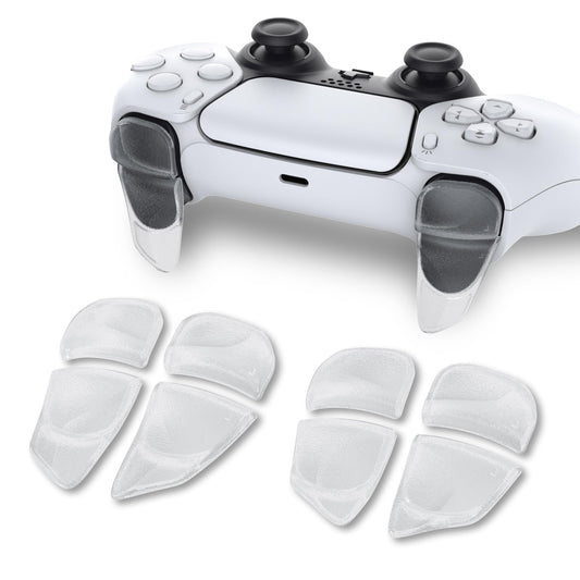 PlayVital Blade 2 Pairs Shoulder Buttons Extension Triggers for ps5 Controller, Game Improvement Adjusters for PS Portal Remote Player, Bumper Trigger Extenders for ps5 Edge - Semi-Transparent Clear